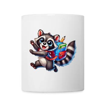 Start of school with raccoon: raccoon for school beginners - Mug - white - Front