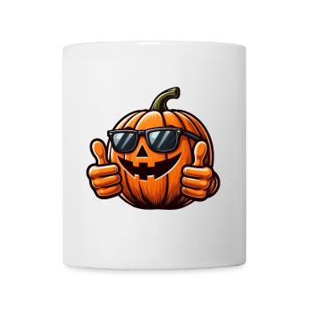 Halloween Pumpkin Horror Grin Sunglasses - Mug - white - Front