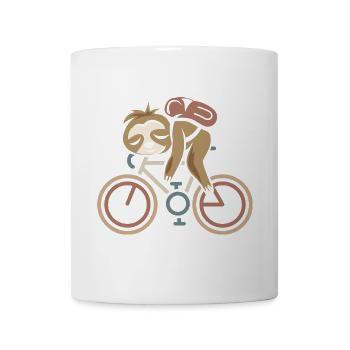 Retro Fahrrad Faultier Tour comic lustig Rennrad - Tasse - Weiß - Vorne
