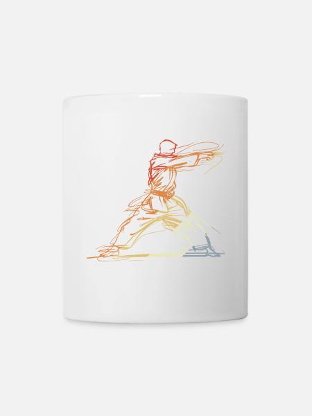 Karateka Line Sketch Retro - Mug - white