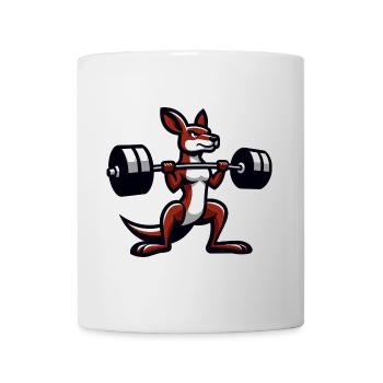 Känguruh Barbell Hantel Gym Fitness Workout - Tasse - Weiß - Vorne