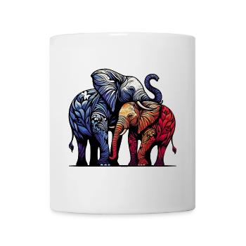 Éléphants - Mug blanc - blanc - Devant