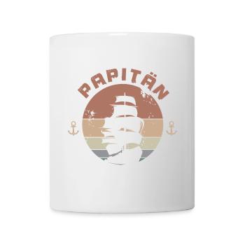 Papitän capitaine rétro navire père symbole vintage - Mug blanc - blanc - Devant
