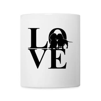 Two Dachshund Love Dog Motif - Mug - white - Front