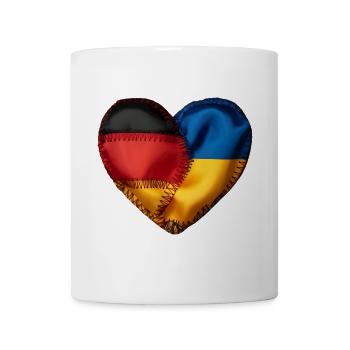 Ukraine Deutschland Herz Liebe Geschenk - Tasse - Weiß - Vorne