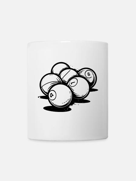 Billardkugeln - Tasse - Weiß