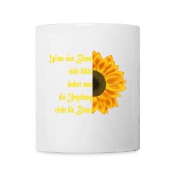 Le tournesol rencontre l’art du texte - Mug blanc - blanc - Devant