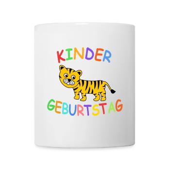 Kindergeburtstag mit Tiger - Tasse - Weiß - Vorne