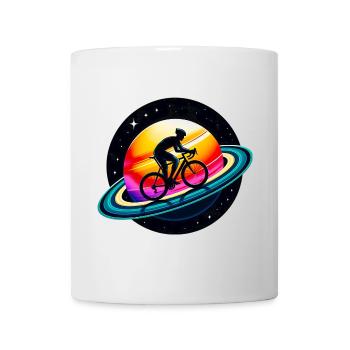 Radfahrer auf dem Saturn - Tasse - Weiß - Vorne