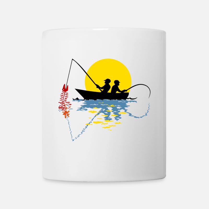 Angler in einem Boot - Tasse - Weiß