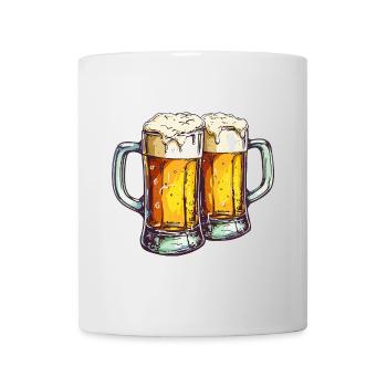 Bierkrug Bierkrüge Biergläser Bier Saufen Alkohol - Tasse - Weiß - Vorne