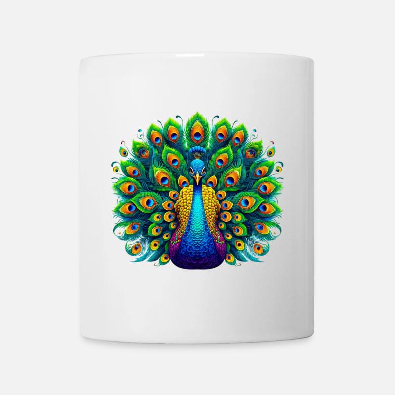 Pfau - Tasse - Weiß