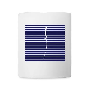 Bretagne - La Petite Bretonne en Marinière - Mug blanc - blanc - Devant