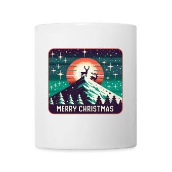 Frohe Weihnachten Rentiere auf der Bergspitze - Tasse - Weiß - Vorne