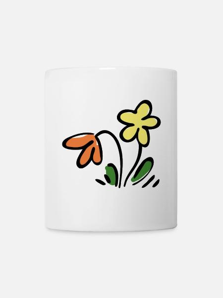 Blumen - Tasse - Weiß