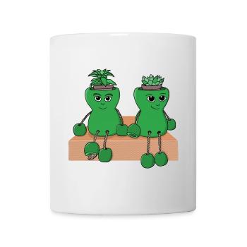 Entzückende Sukkulenten-Pflanztöpfe - Tasse - Weiß - Vorne