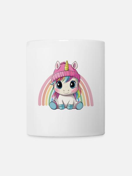 Licorne mignon mignon bébé enfants dessin animé animal - Mug blanc - blanc