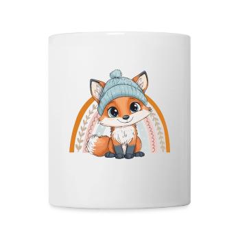 renard mignon mignon bébé enfants animal dessin animé - Mug blanc - blanc - Devant