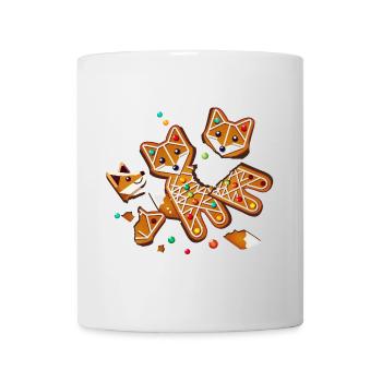 Gingerbread fox in pieces – great Christmas motif - Mug - white - Front