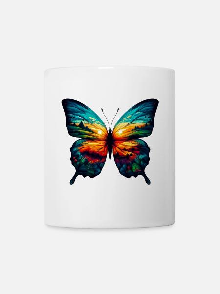 Schmetterling - Tasse - Weiß