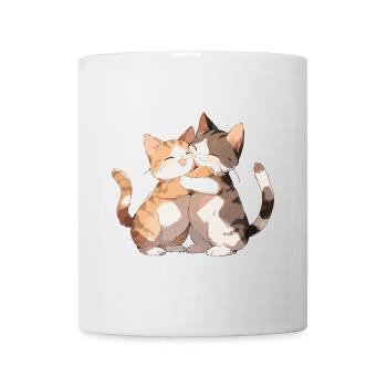 Cats, Love, Hug, Cuddle, Heart, Cute, Cute - Mug - white - Front