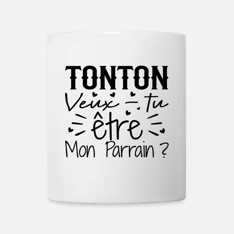 Tonton Veux tu être Mon Parrain? - Mug blanc - blanc