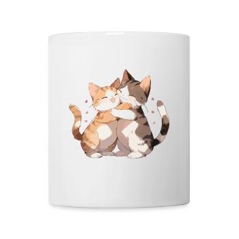 Cats, Love, Hug, Cuddle, Heart, Cute, Cute - Mug - white - Front