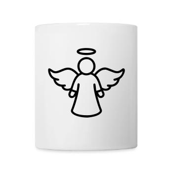 Engel Line Art – Schutzengel Symbol Minimalistisch - Tasse - Weiß - Vorne