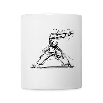 Karateka One Line Zeichnung - Tasse - Weiß - Vorne