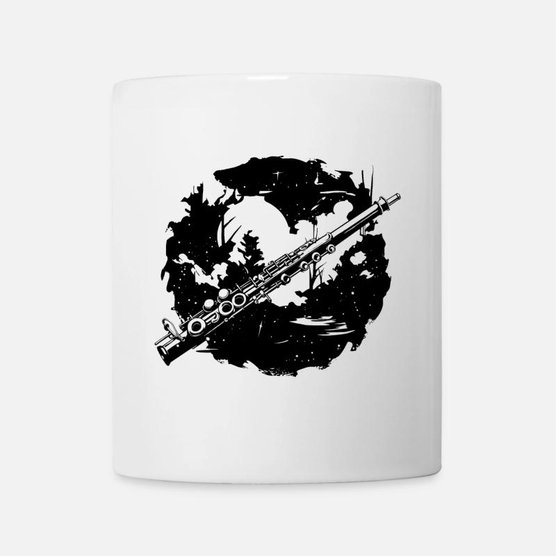 Flöte Skizze - Tasse - Weiß