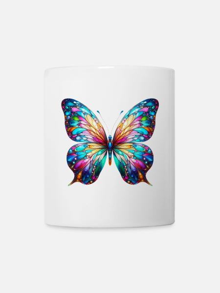 Schmetterling - Tasse - Weiß