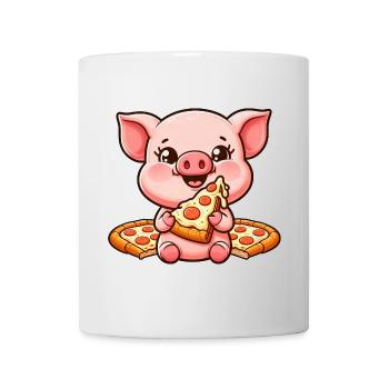 Lustiges Schwein auf Farm Pizza Pizzaliebhaber - Tasse - Weiß - Vorne