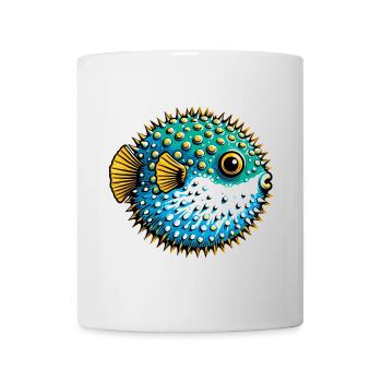 Kugelfisch - Tasse - Weiß - Vorne