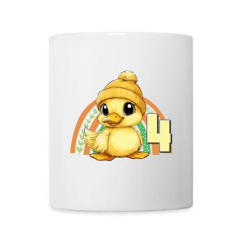 4. Geburtstag Ente Regenbogen Süß Niedlich - Tasse - Weiß - Vorne