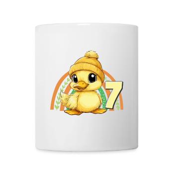 7. Geburtstag Ente Regenbogen Süß Niedlich - Tasse - Weiß - Vorne
