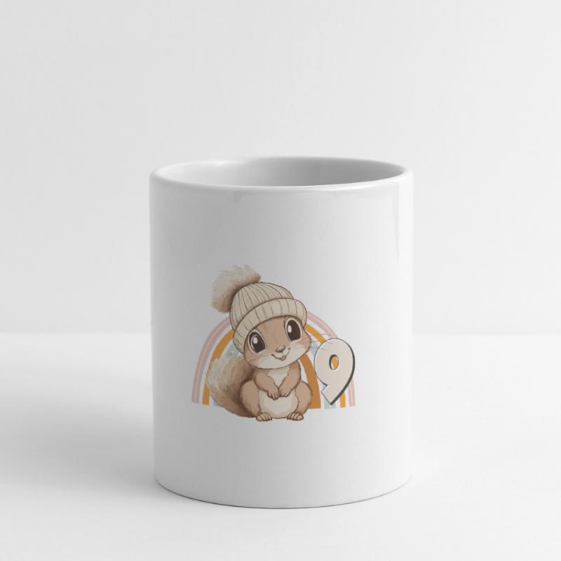 9. Geburtstag Eichhörnchen Regenbogen Süß Niedlich Tasse