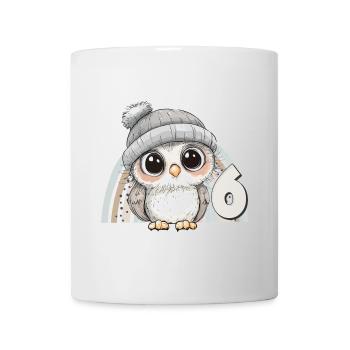 6th Birthday Owl Rainbow Cute Cute - Mug - white - Front