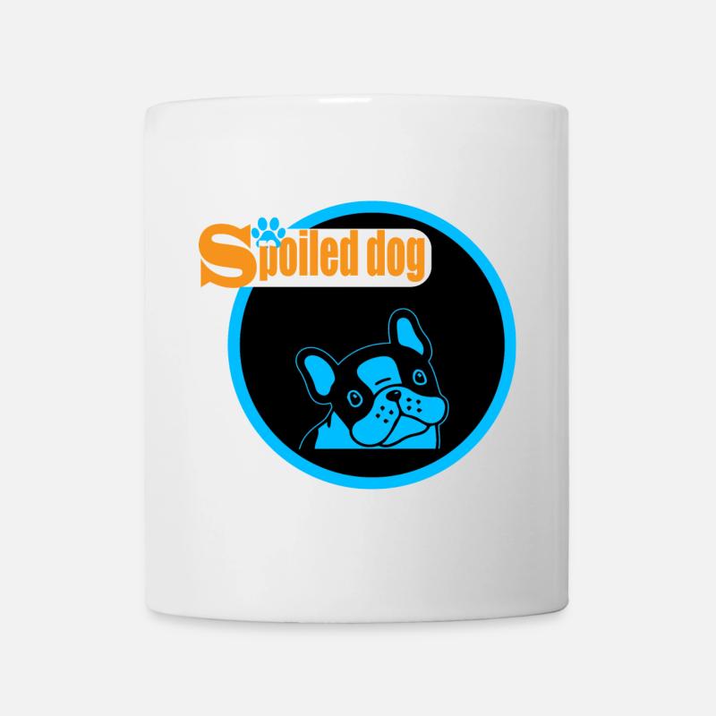 Blauer Hundekopf Logo Spoiled Dog - Tasse - Weiß