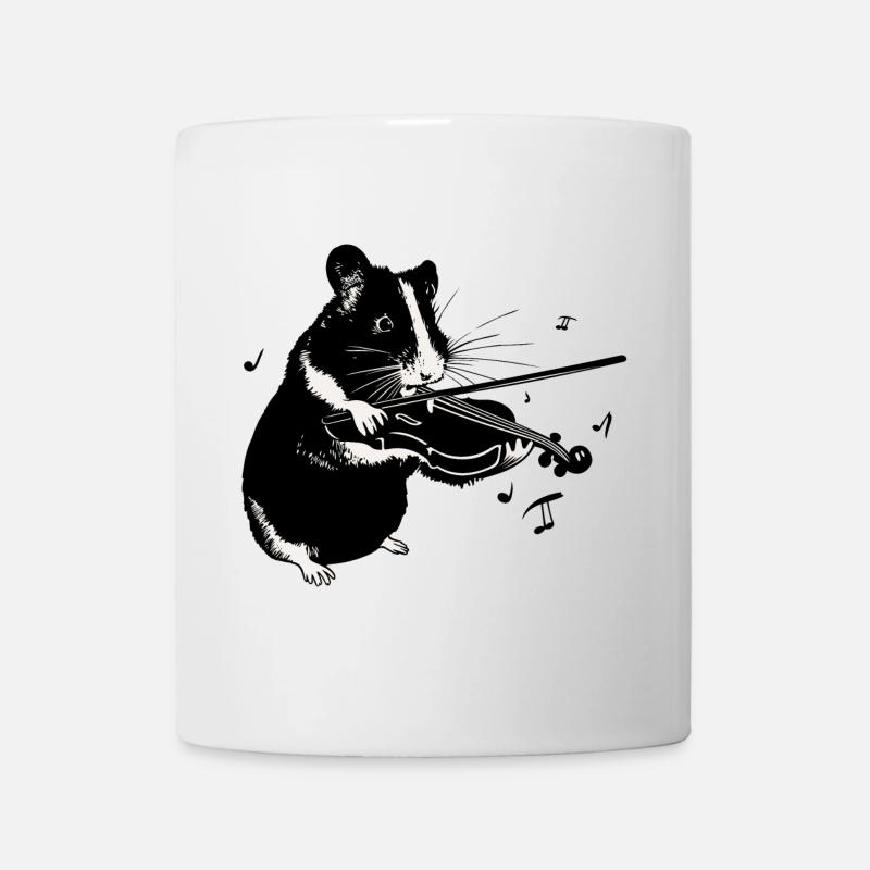 Hamster spielt auf einer Geige - Musik Hamster - Tasse - Weiß