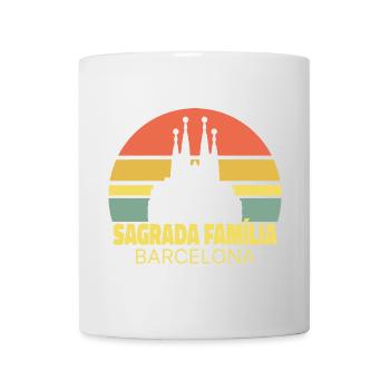 Sagrada Família Barcelona Silhouette bei Sonnenuntergang - Tasse - Weiß - Vorne