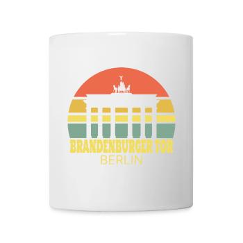 Brandenburger Tor Berlin Silhouette rétro - Mug blanc - blanc - Devant