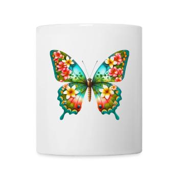 Schmetterling Plumeria Frangipani Plumerie - Tasse - Weiß - Vorne