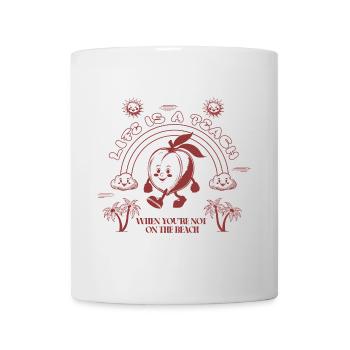 Life Is A Peach Retro Comic Style - Mug - white - Front