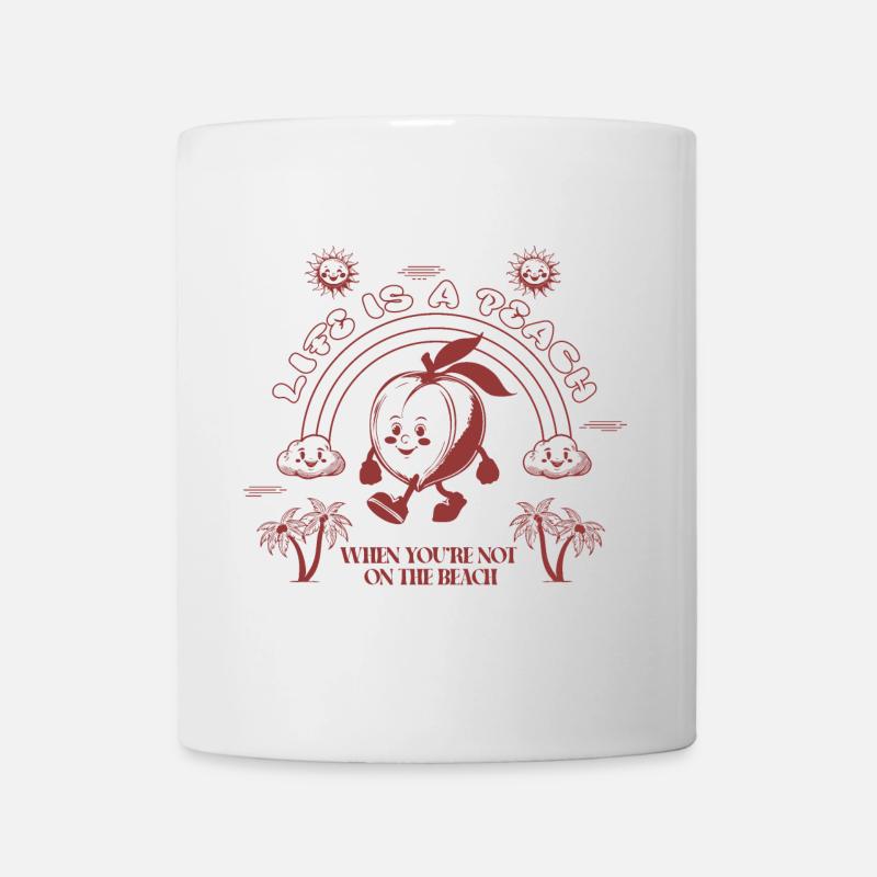 Life Is A Peach Retro Comic Stil - Tasse - Weiß
