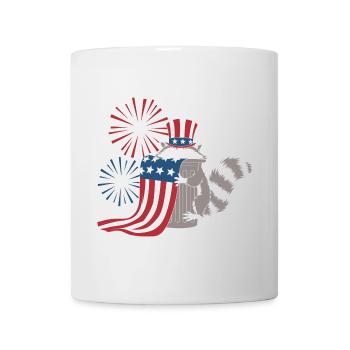 Patriotisches Waschbär-Feuerwerk - Tasse - Weiß - Vorne