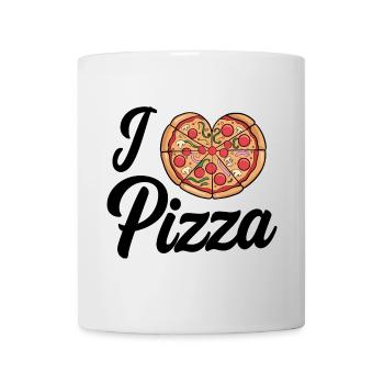Ich liebe Pizza Herz - Tasse - Weiß - Vorne