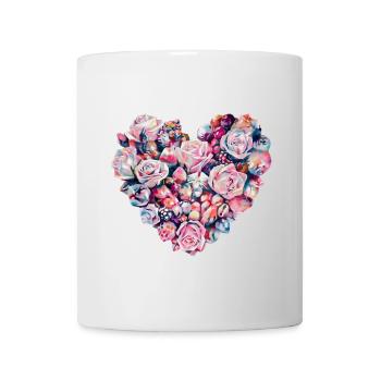 Heart of Roses Romantisches Herz Valentinstag - Tasse - Weiß - Vorne