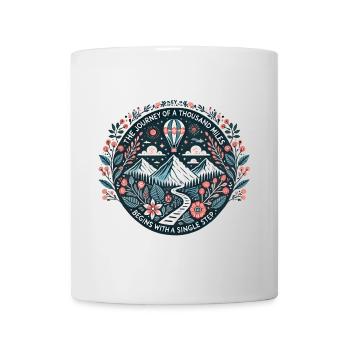 The journey of a thousand miles begins with 1 step - Mug - white - Front