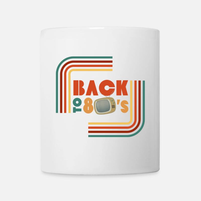 Rückblick 80er Retro TV - Tasse - Weiß