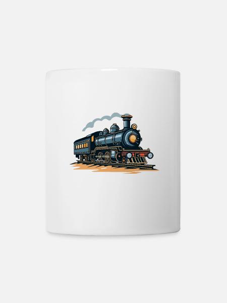 Eisenbahn Illustration - Tasse - Weiß